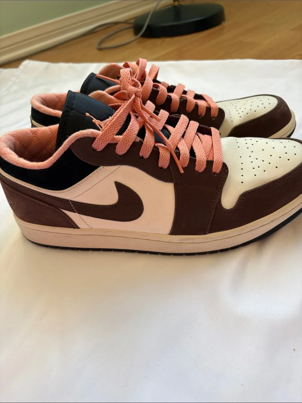 Nike Jordan Low Top Sneakers in Brown, Cream & Pink
